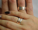 Пара обручок з срібла з вставками із золота, фото 8