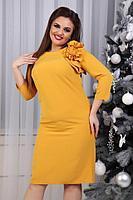 Сукня з квіткою, модель 797, гірчиця, фото 1