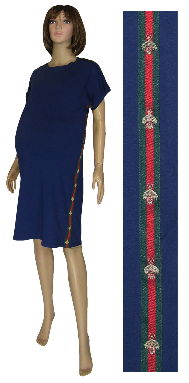 Плаття трикотажне для вагітних 19017 Gucci Dark Blue стрейч-коттон, р.р.42-56
