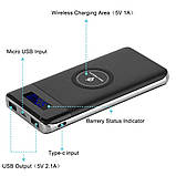 Power Bank 20000 mAh з бездротовим заряджанням QI, фото 6