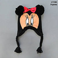 Теплая шапка Minnie Mouse для девочки. 45-50 см