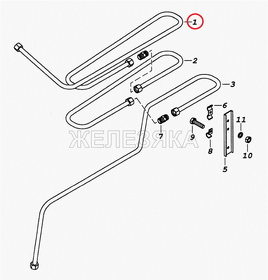 Купить 6520-3506192 Трубка охладителя компрессора КАМАЗ 6520 ЕВРО-2 ...