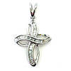 Підвіска хрестик з білого золота с діамантами, фото 2