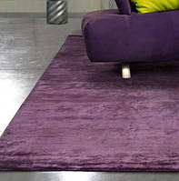 Індійські килими із шовку фіолетові, килими для дому, однотонні килими