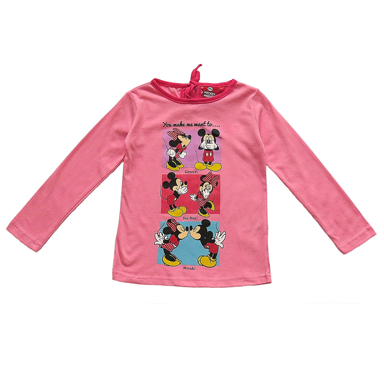 Лонгслив Minnie&Mickey Mouse для дівчинки. 2, 4, 6, 8 років