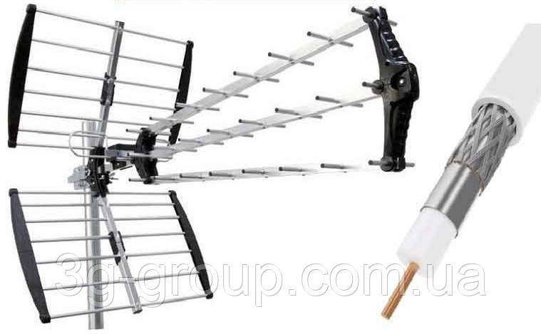 Антена T2 Wave UHF 269 + кабель Finmark 15м + роз'єми