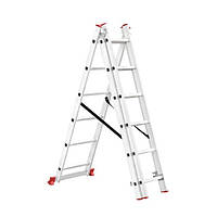 Драбина алюмінієва, 3‑секційна універсальна розкладна, 3×6 сход., 3,41 м, 150 кг INTERTOOL LT-0306