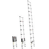 Драбина з алюмінію, телескопічна 12 сход., 3,78м INTERTOOL LT-3038, фото 3