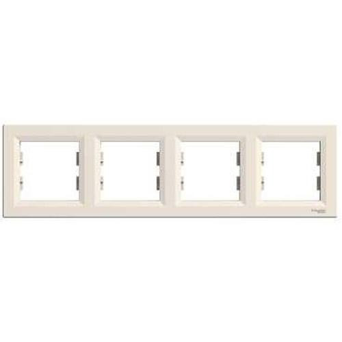 Рамка чотиримісна горизонтальна кремова Schneider Asfora (eph5800423)