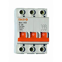 Автоматичний вимикач 3 полюсний 6 Ампер ВА1-63 4,5 kA