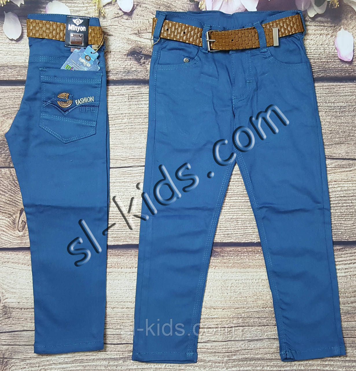Яскраві штани,джинси для хлопчика 3-5 років (бірюза) розд пр. Туреччина