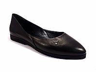 Женская обувь больших размеров балетки черные Scara V Black Leather by Rosso Avangard BS