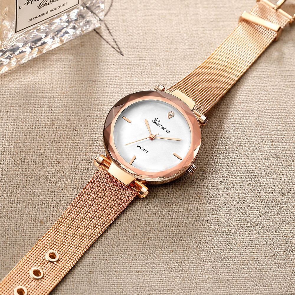Жіночий годинник Geneva Shine rose gold white