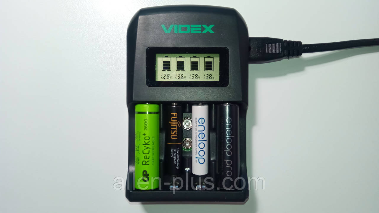 Зарядний пристрій VIDEX VCH-ND400 (4xAA/4xAAA/Крона) Ni-MH/Ni-CD