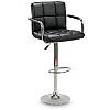 Барний стілець зі спинкою та підлокітниками Hoker ASTANA. Колір чорний екошкіра, фото 3