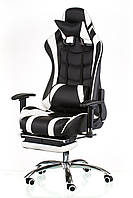 Геймерське крісло ExtrеmеRacе black/white with footrеst, TM Special4You