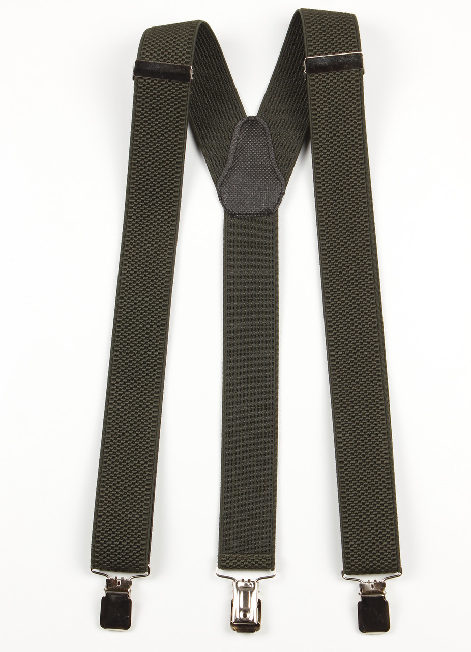 Підтяжки дорослі чоловічі середні однотонні Y35 Top Gal темний хакі