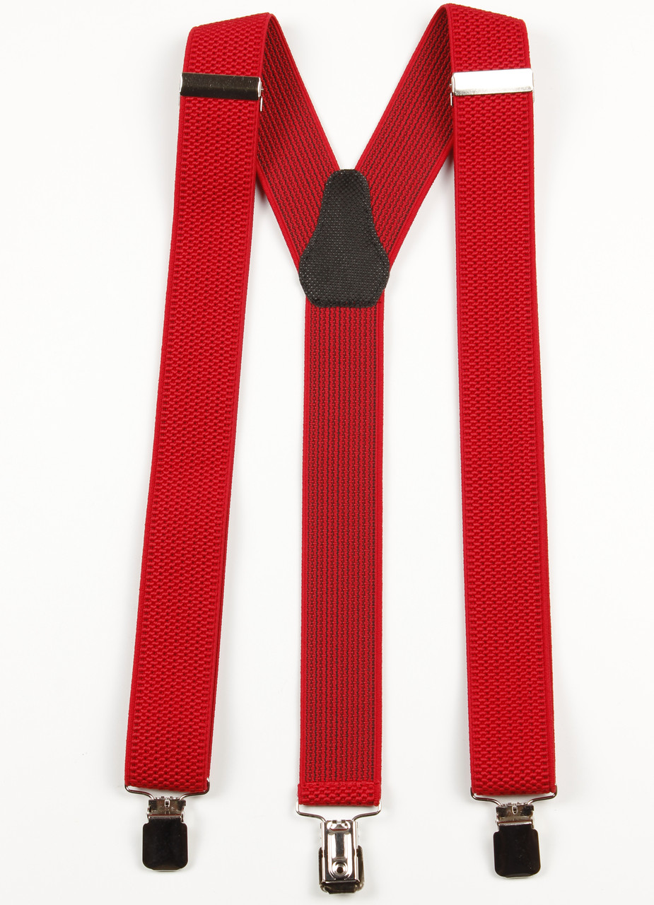 Підтяжки дорослі чоловічі середні однотонні Y35 Top Gal червоні
