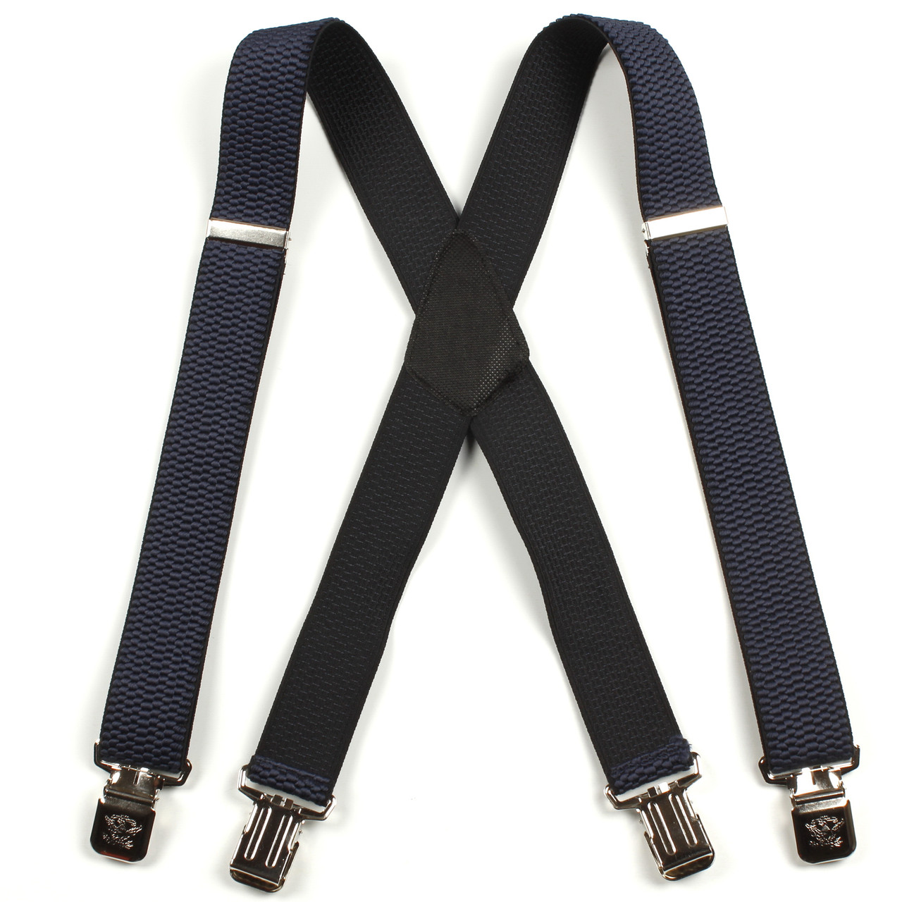 Підтяжки дорослі чоловічі широкі однотонні посилені Paolo Udini X40 Top Gal темний джинс