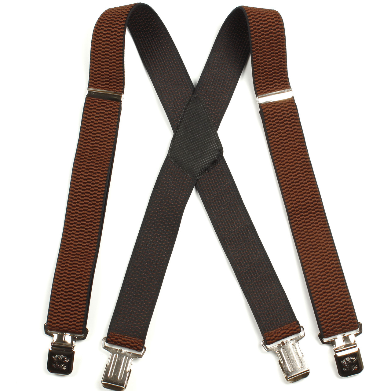 Підтяжки дорослі чоловічі широкі однотонні посилені Paolo Udini X40 Top Gal світло-коричневі