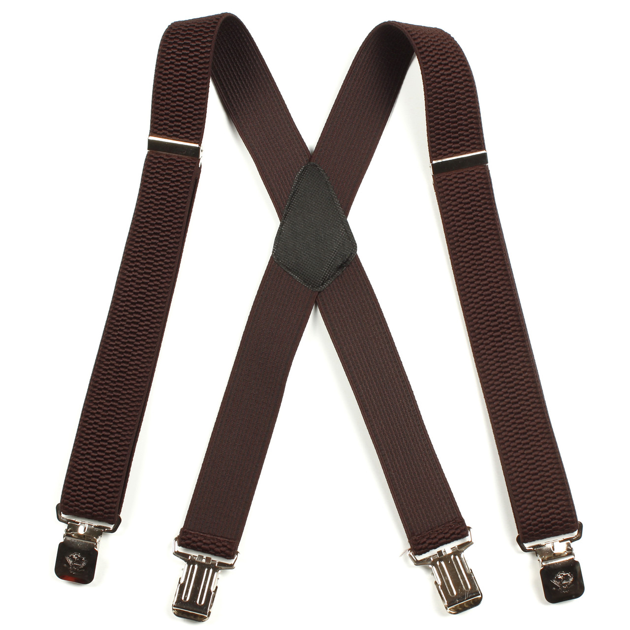 Підтяжки дорослі чоловічі широкі однотонні посилені Paolo Udini X40 Top Gal темно-коричневі