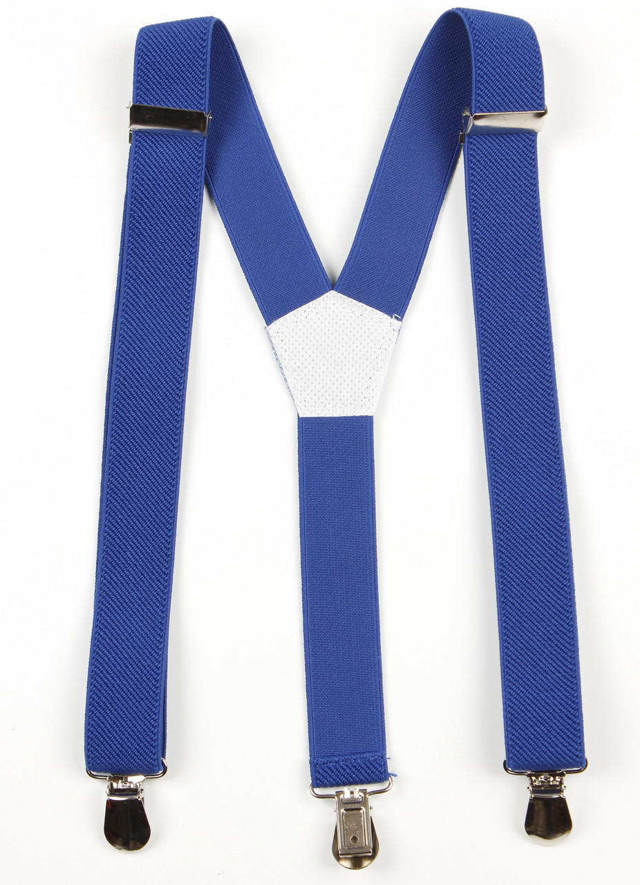 Підтяжки підліткові вузькі Y25 Top Gal яскраво-сині однотонні, фото 1