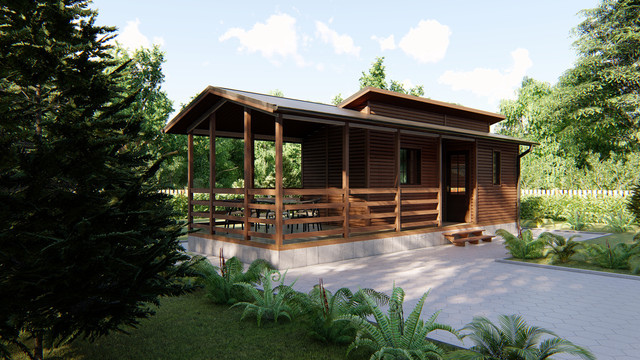 Садовий каркасно-щитовий будинок в скандинавському стилі фото 2