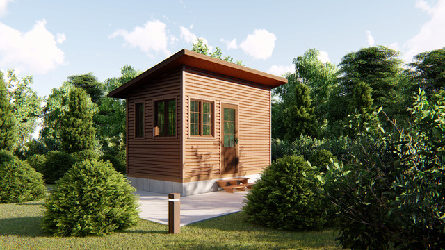 Садовий каркасно-щитовий будинок в скандинавському стилі фото 6