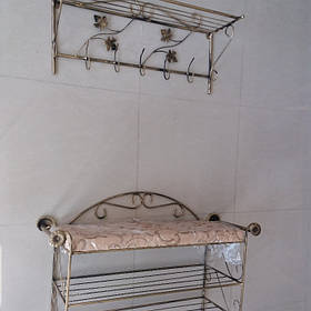 Кований передпокій No13, 80 см із ручками вішалка квадрат