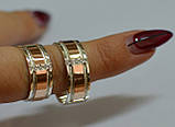 Обручка з срібла з вставками із золота, фото 5