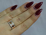 Обручка з срібла з вставками із золота, фото 8