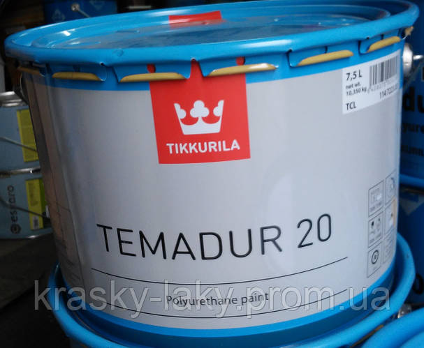 Краска Tikkurila Temadur 20 TCL по металлу атмосферостойкая 2,25л + 0 ...