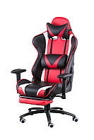 Геймерське ігрове крісло з механізмом гойдання та подушками ExtrameRacе black/red with footrest Special4You