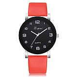 Модний жіночий наручний годинник із великим циферблатом і сірим ремінцем <unk> 80613-2, фото 3