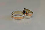 Пара обручок з срібла з вставками із золота, фото 5