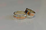 Пара обручок з срібла з вставками із золота, фото 3