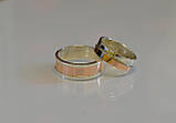 Пара обручок з срібла з вставками із золота, фото 9