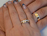 Пара обручок з срібла з вставками із золота, фото 5