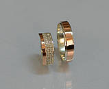 Пара обручок з срібла з вставками із золота, фото 3