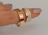 Пара обручок з срібла з вставками із золота, фото 3