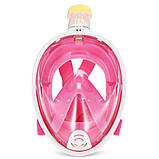 Повна маска для плавання Free Breath M2068G з кріпленням для камери L/XL Pink (3_6576), фото 7