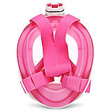 Повна маска для плавання Free Breath M2068G з кріпленням для камери L/XL Pink (3_6576), фото 8