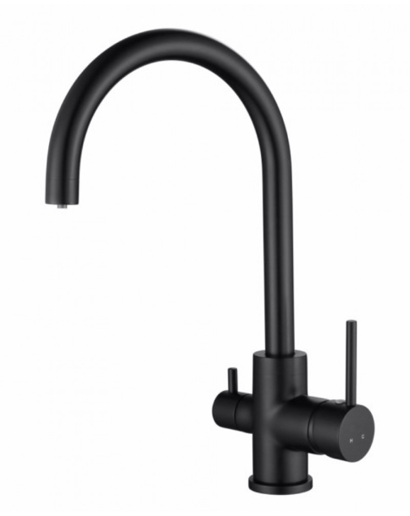 Змішувач із під'єднанням фільтрованої води 2 в 1 MIXXUS PREMIUM MAFIN 021 Чорний матовий