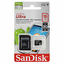 Карта пам'яті sandisk ultra microSDHC 16 GB Флешка