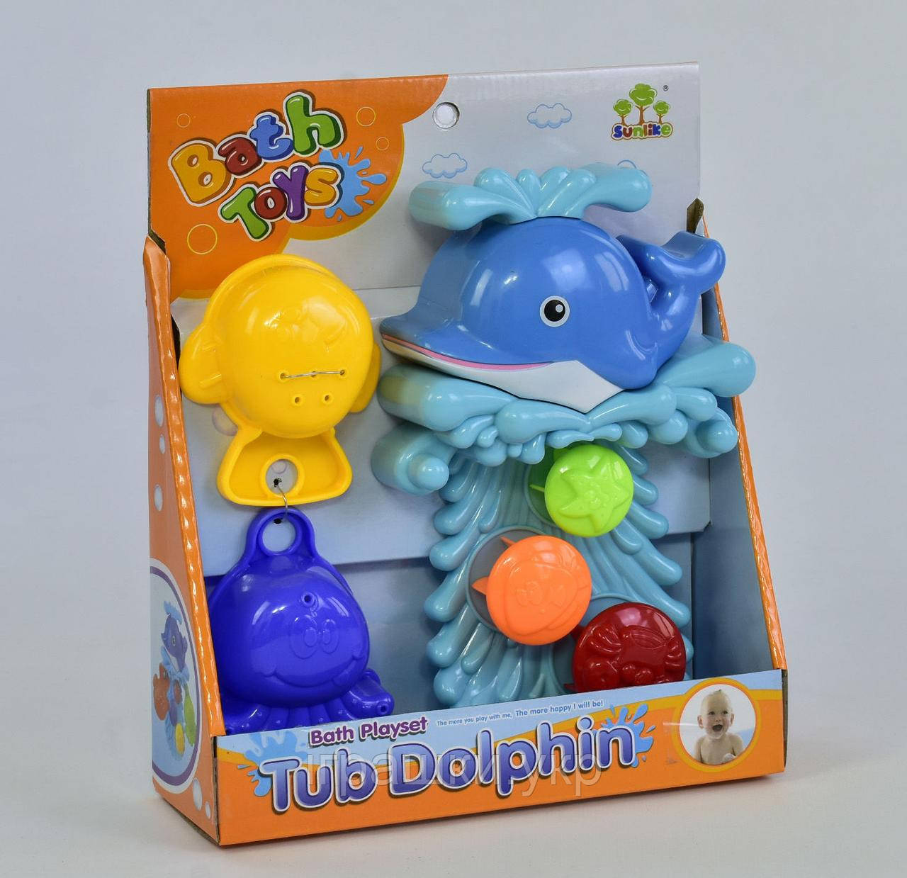 Водоспад Bath Toys 87009 "Дельфін" для ванної на присоску, у коробці