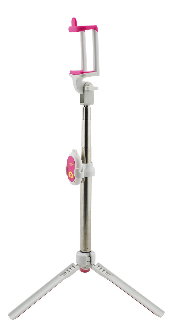 Монопод-тринога з Bluetooth пультом RIAS 35106 Pink (3_6383)