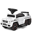 Дитячий електромобіль каталка-толокар M 3853 EL-1, Mercedes-Benz, гумові колеса, шкіряне сидіння, білий, фото 2