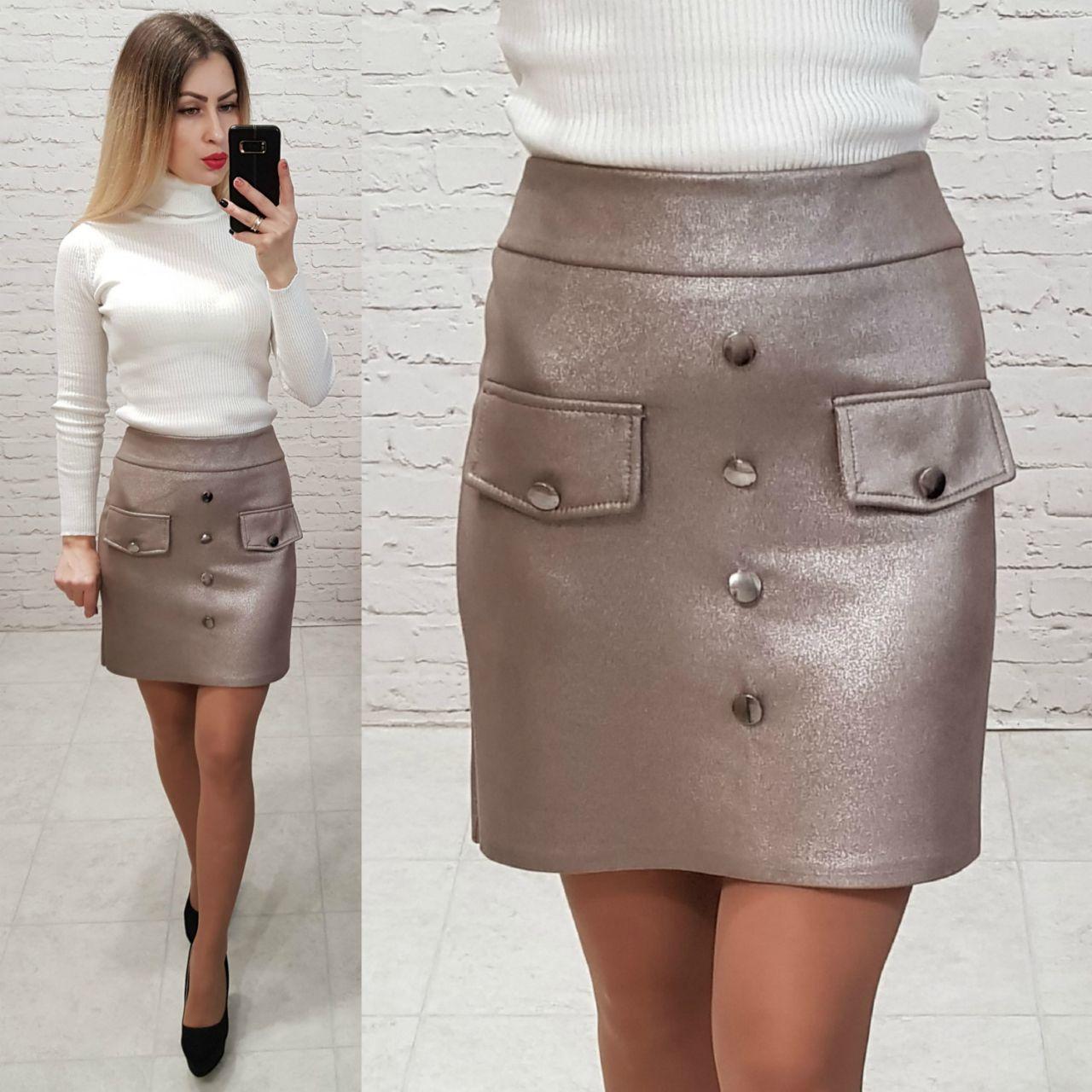 Спідниця арт. 321 замш з напиленням бежева, фото 1