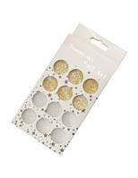 Бульенки металеві! у контейнері 12шт. - ЗОЛОТО+СРІБЛО