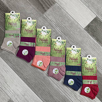 Шкарпетки жіночі демісезонні бамбук Nilado Socks, Туреччина, короткі, кольорове асорті, 02640